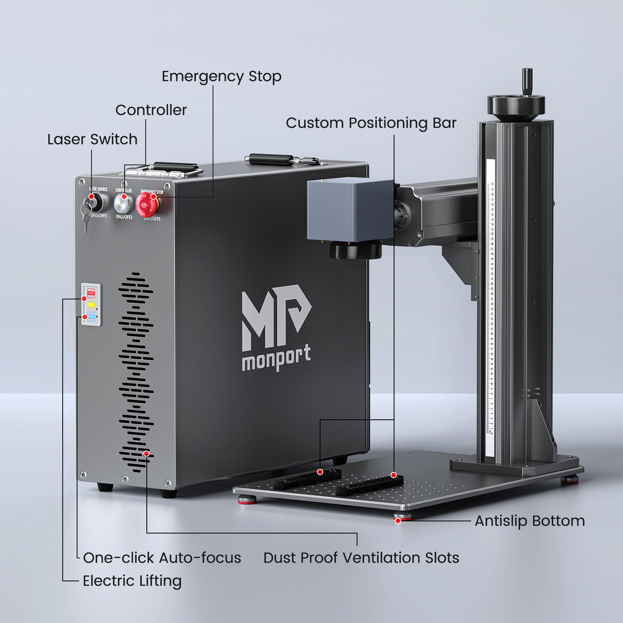Monport GT 200W Split MOPA Fiber Laser Engraver & Color Marking Machine With AutoFocus