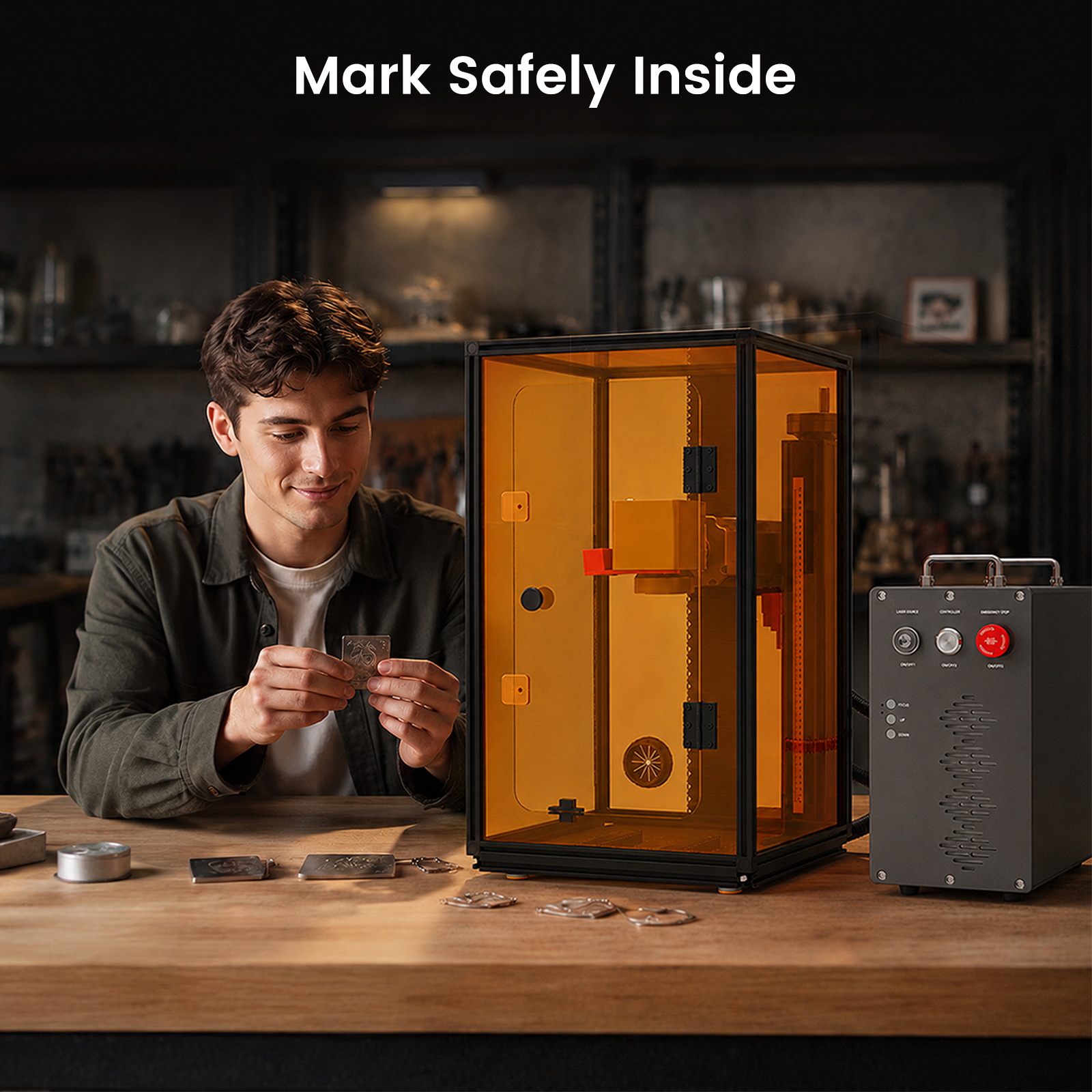 Monport Laser Engraver Enclosure for GQ, GPro And GT Fiber Laser (with Door Protection Switch)