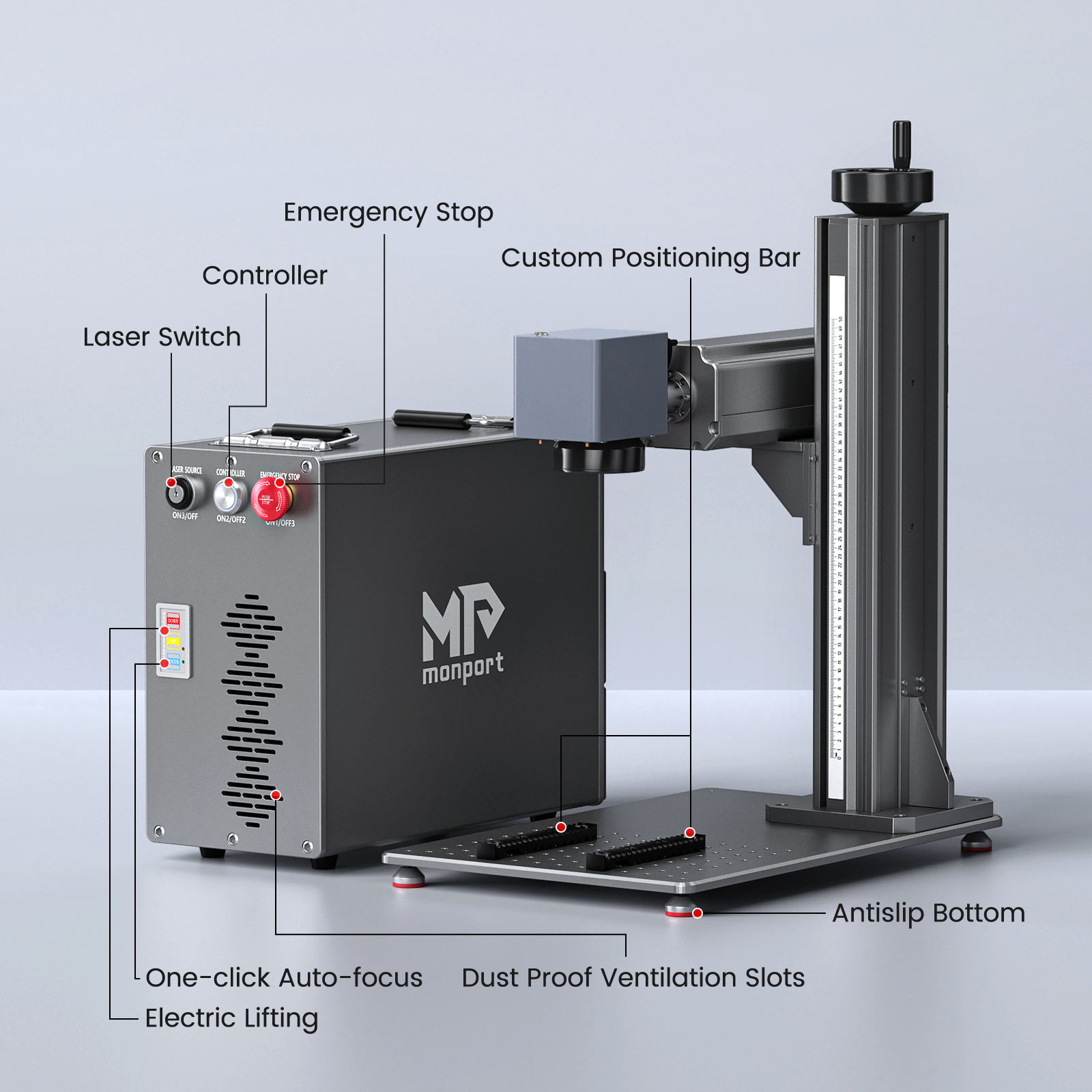 Monport GT 30W Split MOPA Fiber Laser Engraver & Color Marking Machine With AutoFocus