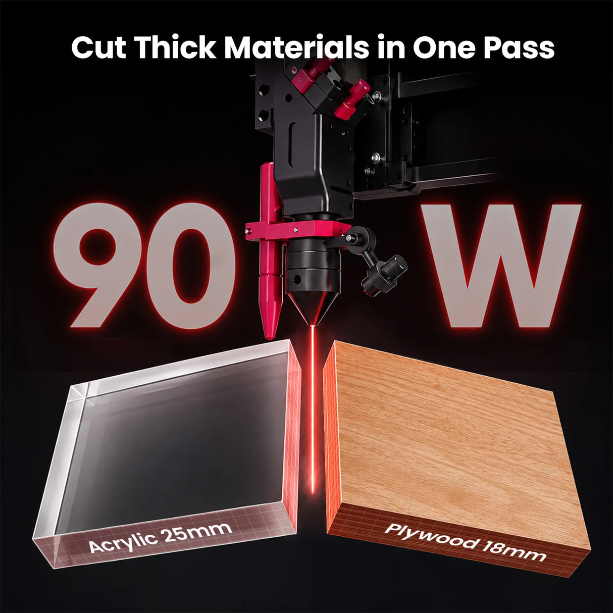 Monport Effi7S Upgraded 90W CO2 Laser Engraver & Cutter 700x500mm (28" ×20") with Autofocus