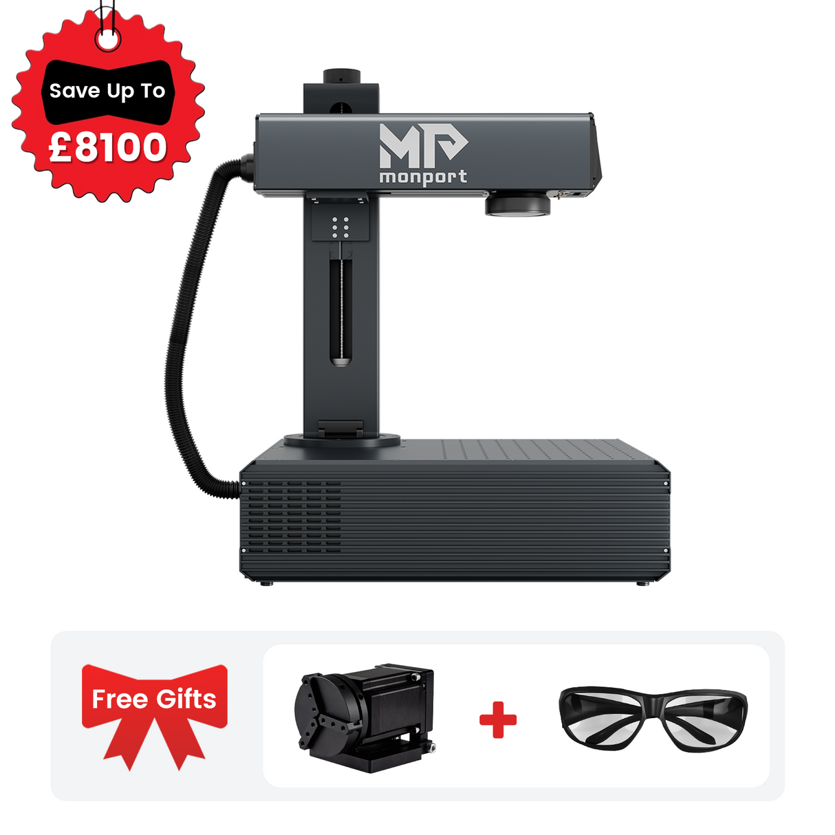 Monport GA 30W/60W/100W Upgraded Integrated MOPA Fiber Laser Engraver & Marking Machine with Auto Focus