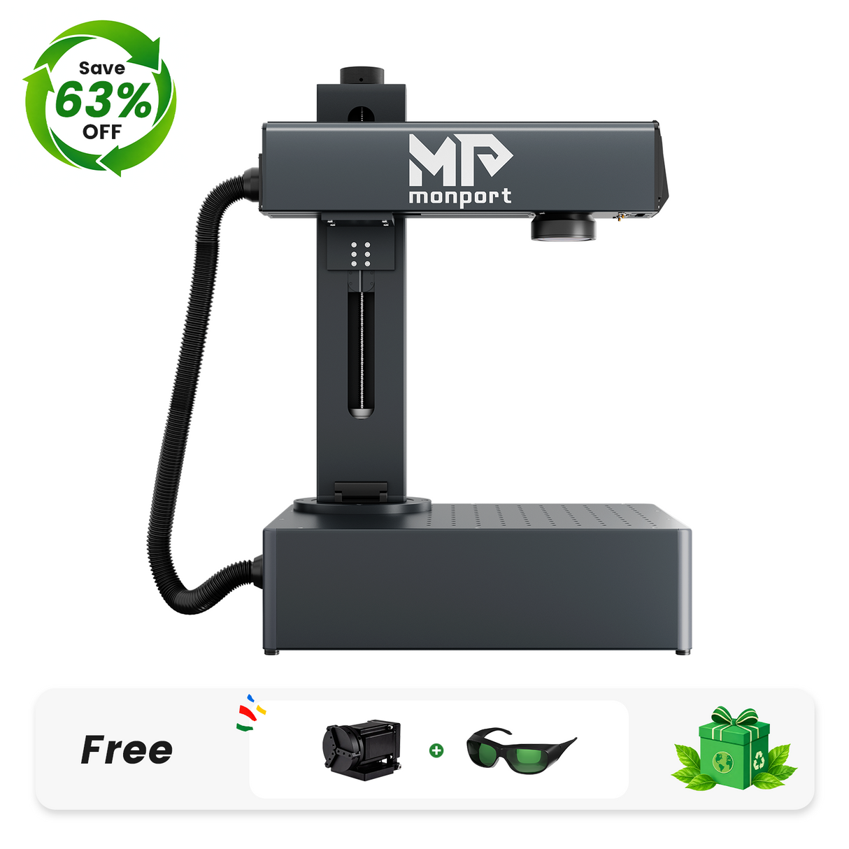 Monport GA 20W Integrated Fiber Laser Engraver & Marking Machines with Auto Focus