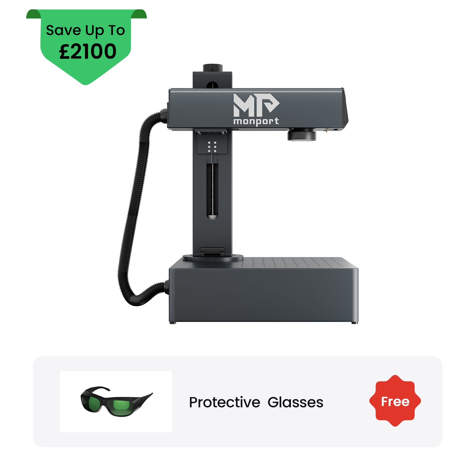 Monport GA 30W Integrated Fiber Laser Engraver & Marking Machines with Auto Focus