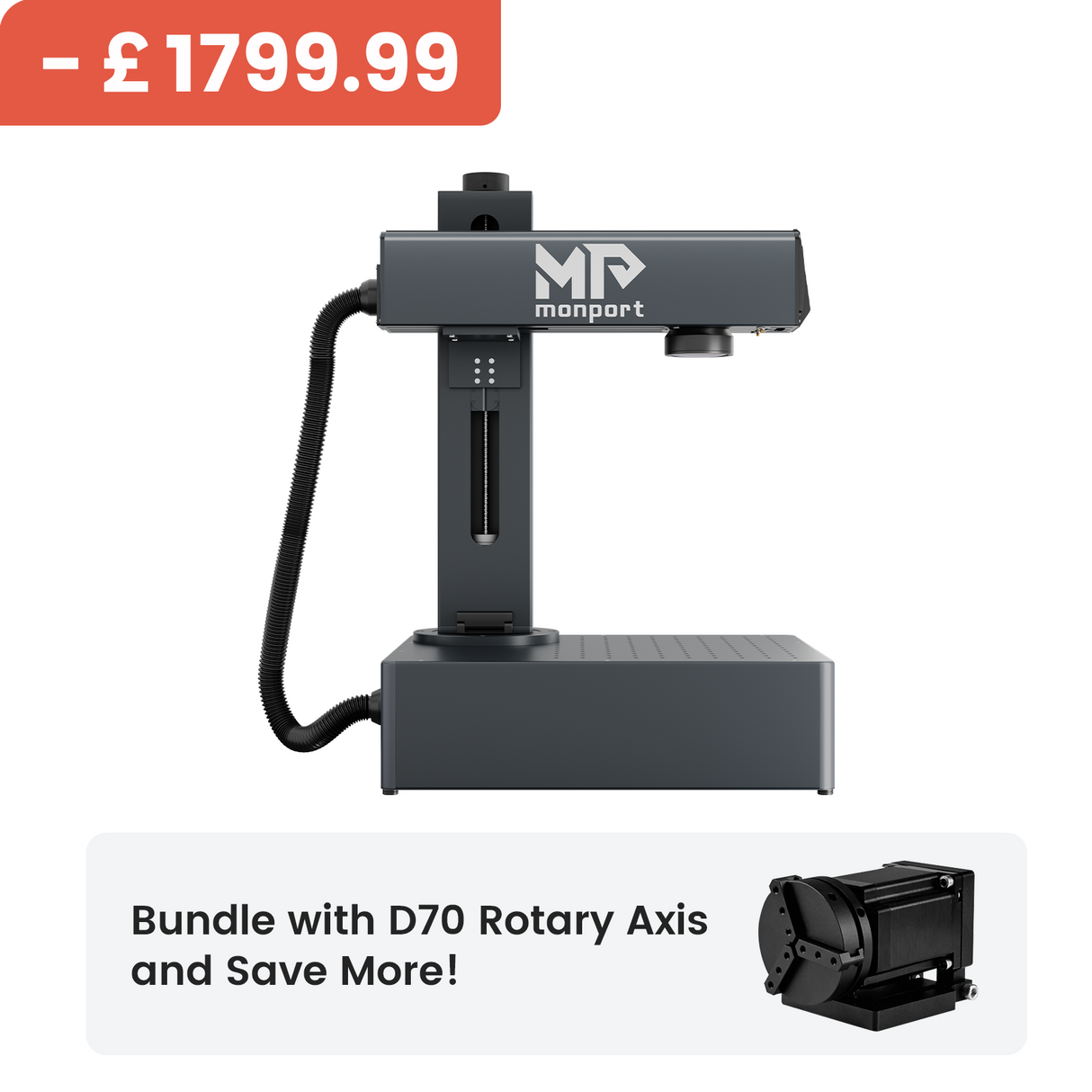 Monport GA 30W Integrated Fiber Laser Engraver & Marking Machines with Auto Focus