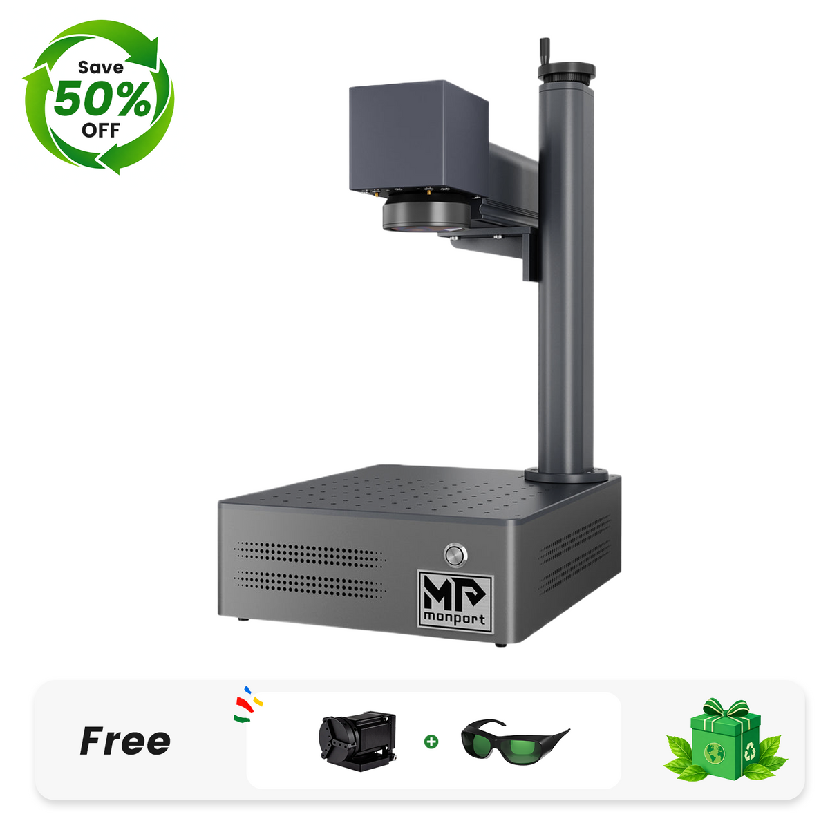 Monport GM 30W Integrated MOPA Fiber Laser Engraver & Marking Machine