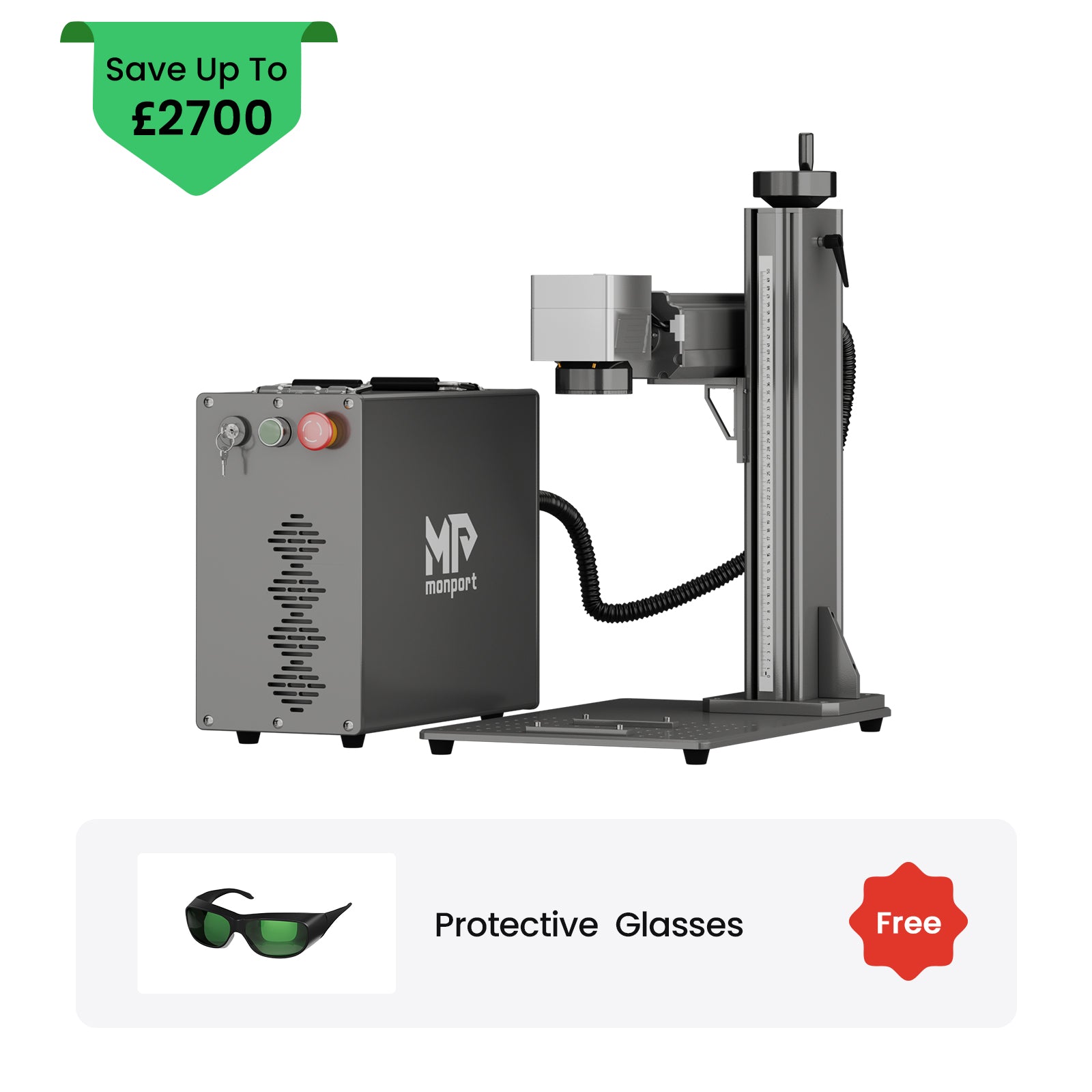 Monport GPro 30W Split MOPA Fiber Laser Engraver & Marking Machine With Manual Focus