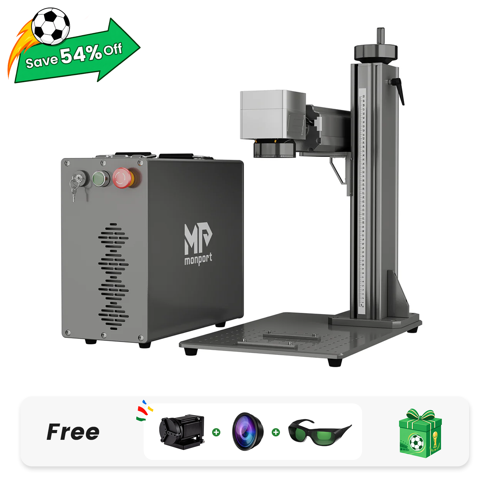 Monport GPro 30W Split MOPA Fiber Laser Engraver & Marking Machine With Manual Focus