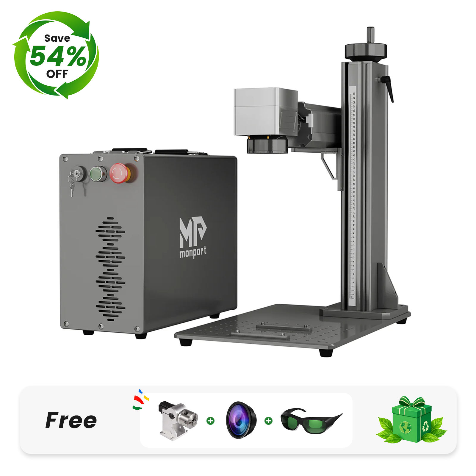 Monport GPro 30W Split MOPA Fiber Laser Engraver & Marking Machine With Manual Focus