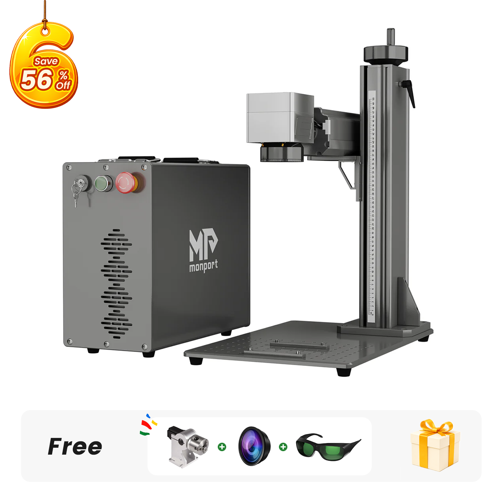 Monport GPro 30W Split MOPA Fiber Laser Engraver & Marking Machine With Manual Focus