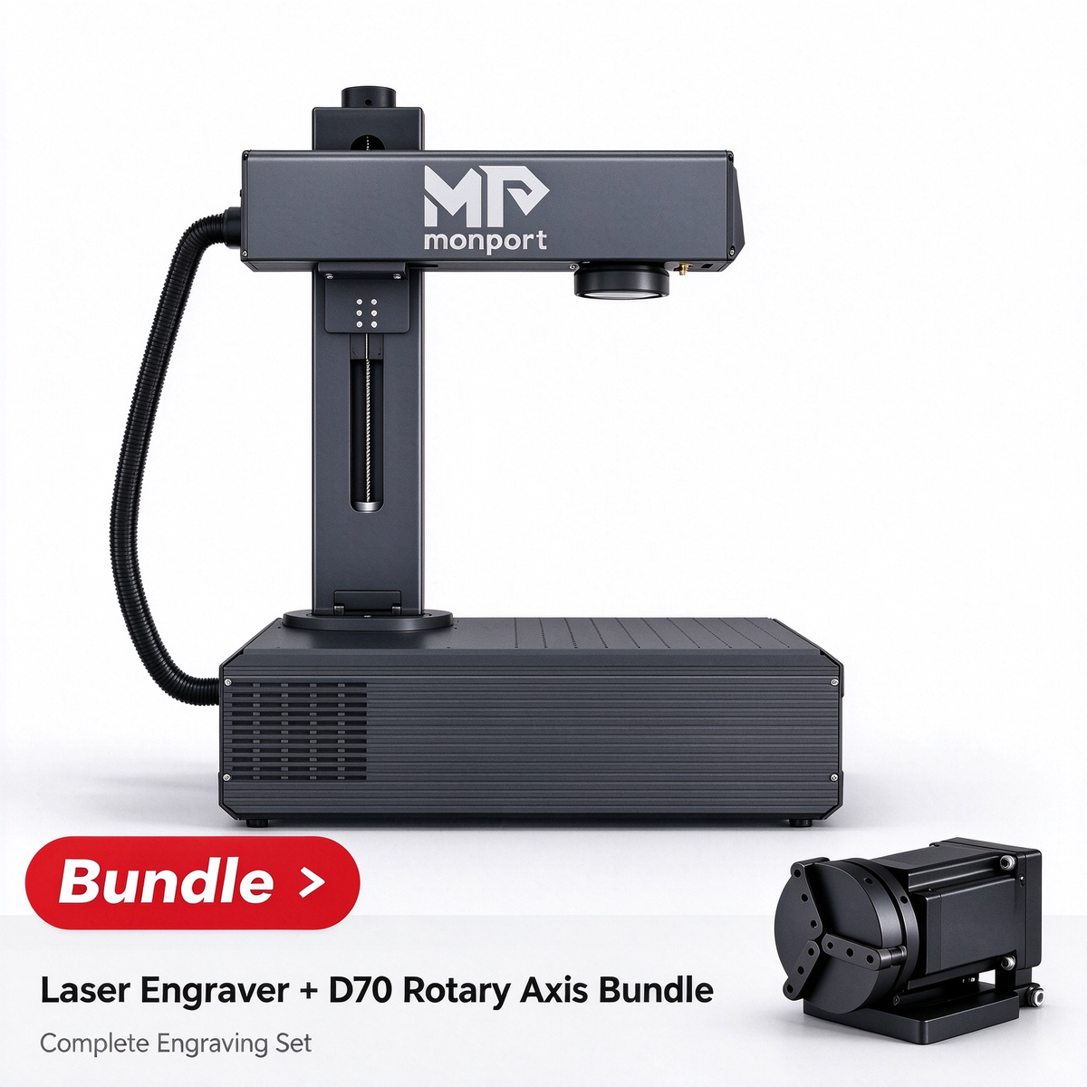 Monport GA 100W Upgraded Integrated MOPA Fiber Laser Engraver & Marking Machine with Auto Focus