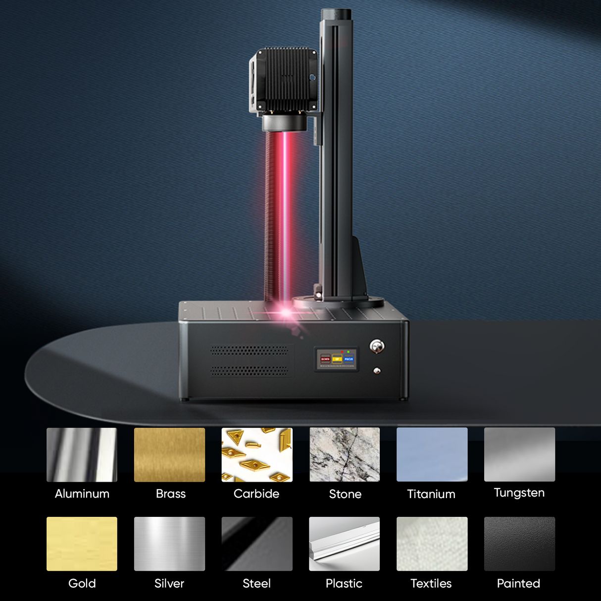 Monport GA 50W Integrated Fiber Laser Engraver & Marking Machines with Auto Focus