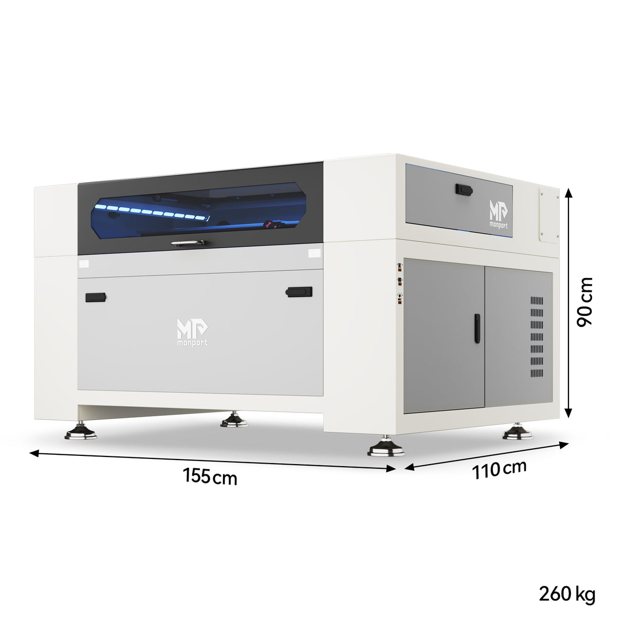 Monport Effi 10S Upgraded 100W CO2 Laser Engraver and Cutter with Autofocus and Built-in Water Cooling