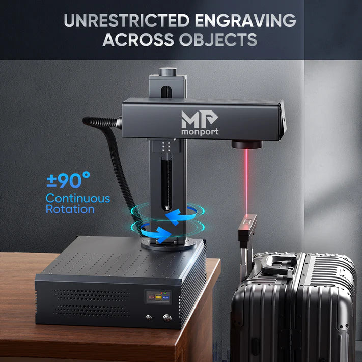 Monport GA 60W Upgraded Integrated MOPA Fiber Laser Engraver & Marking Machine with Auto Focus