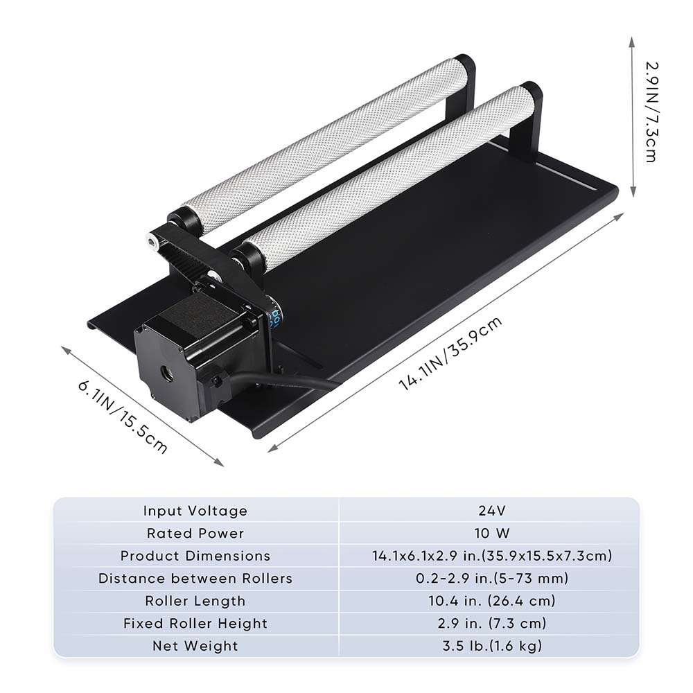 Monport Laser Rotary Roller 360° for 55w-150W CO2 Laser Engraver to hold cylindrical objects