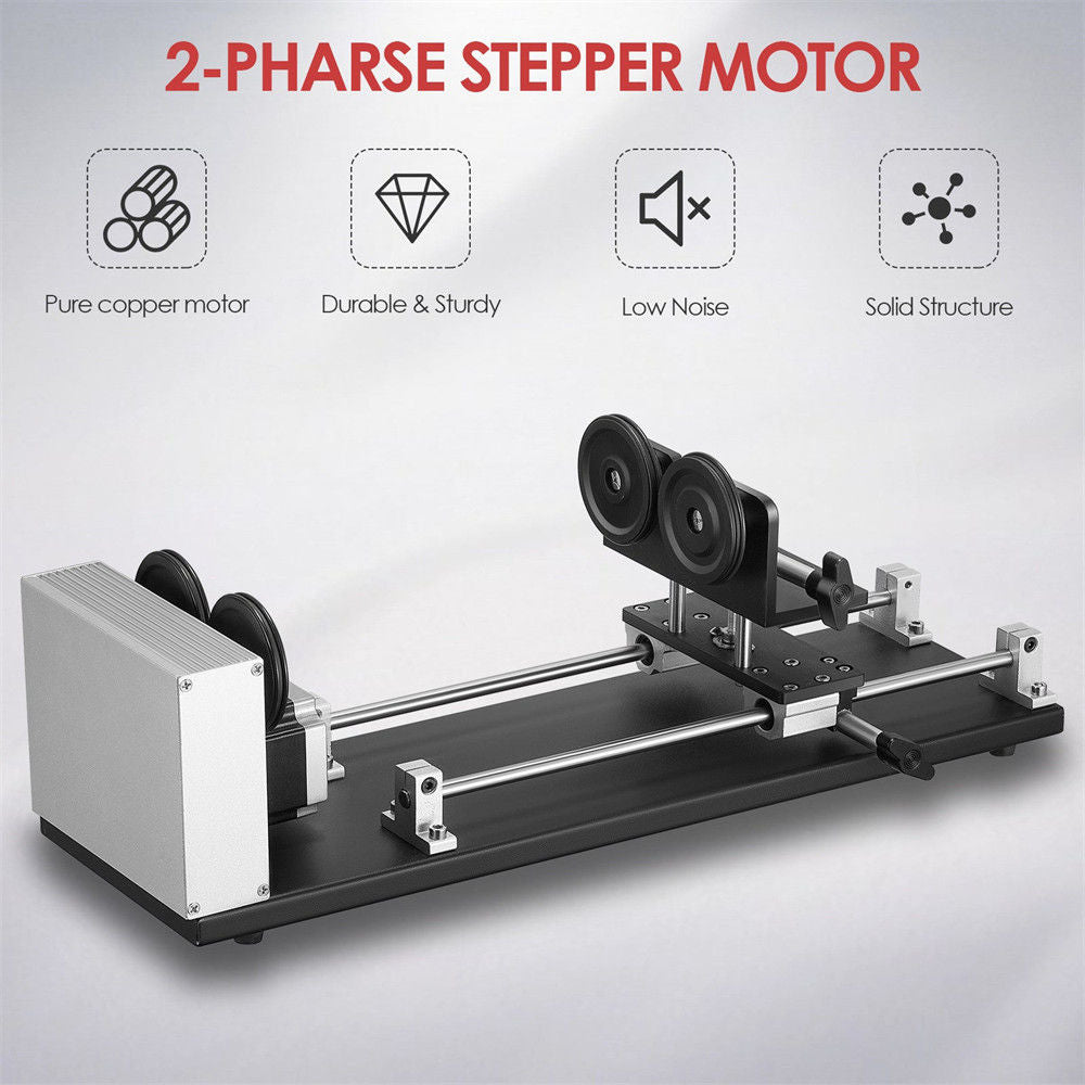 Monport 4-Wheel Rotary Axis with 360 Degree Rotation for 50W~150W CO2 Laser Engraver