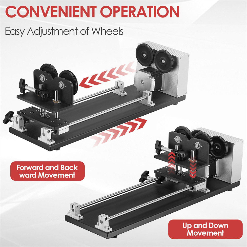 Monport 4-Wheel Rotary Axis with 360 Degree Rotation for 50W~150W CO2 Laser Engraver